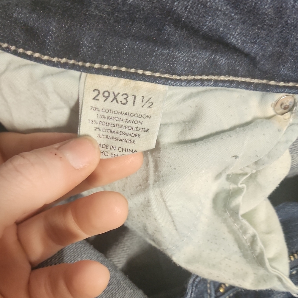 BKE Blue Boot Cut Jeans with Contrast Stitching